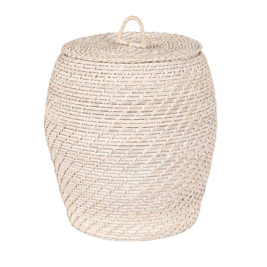 Hello Honey® Whitewashed Rattan Basket with Lids Set